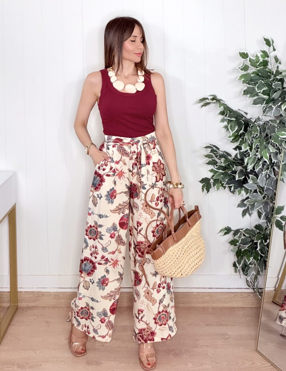 Pantalón BORNAI Fluido Beige - Imagen 5