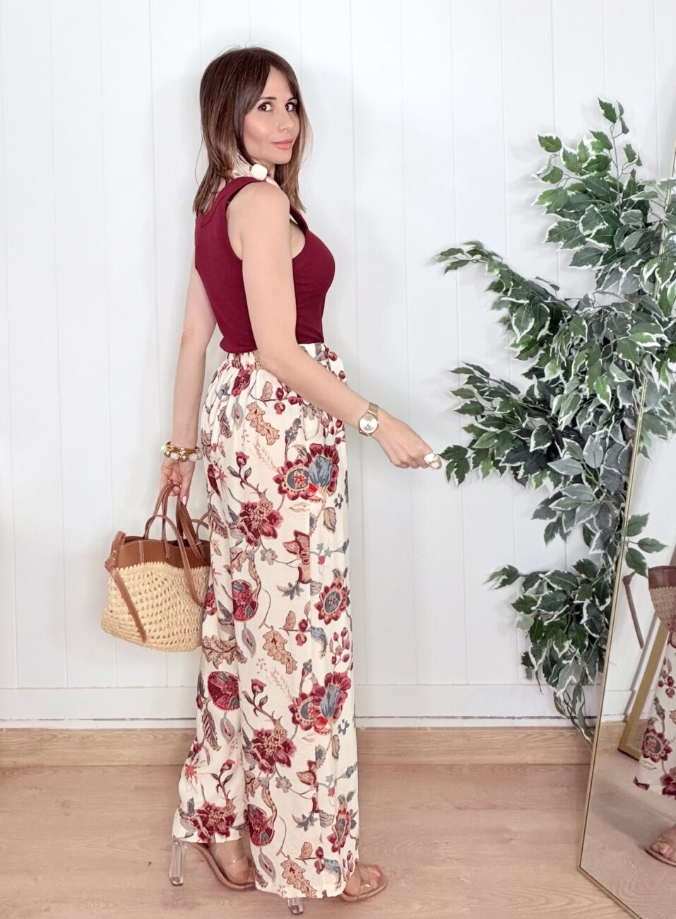 Pantalón BORNAI Fluido Beige - Imagen 3