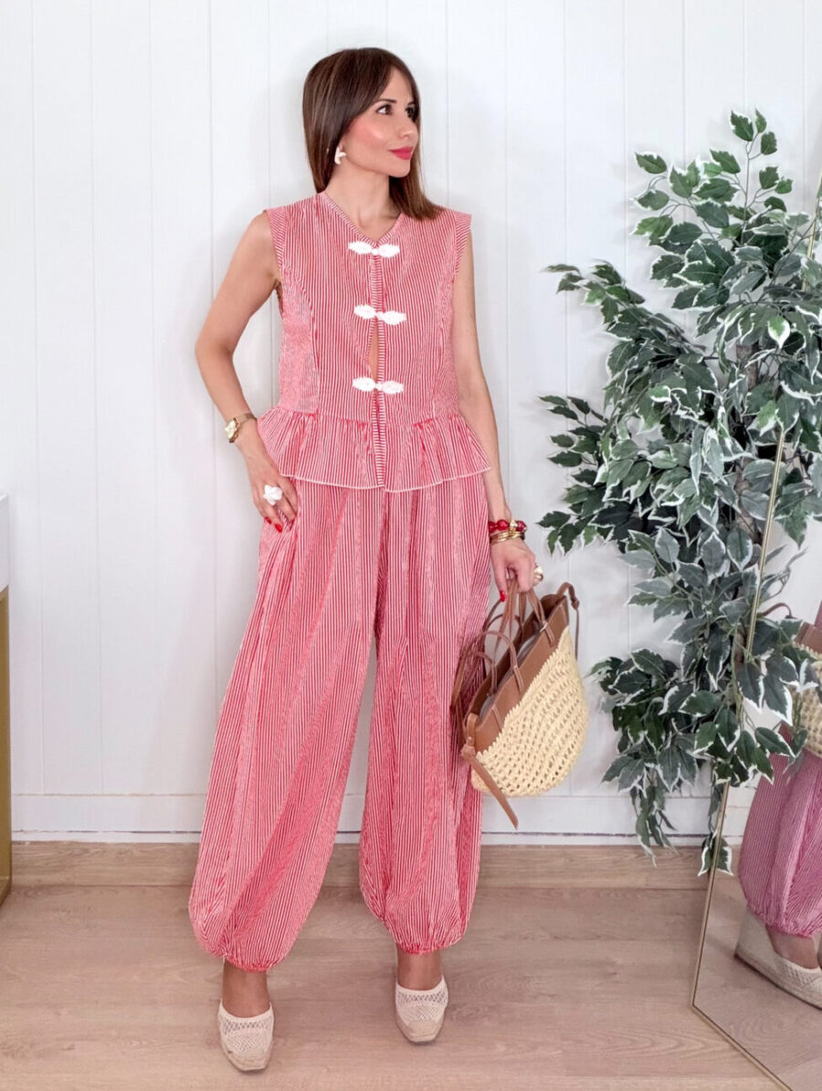 Pantalón DUNA Rayitas Rojo