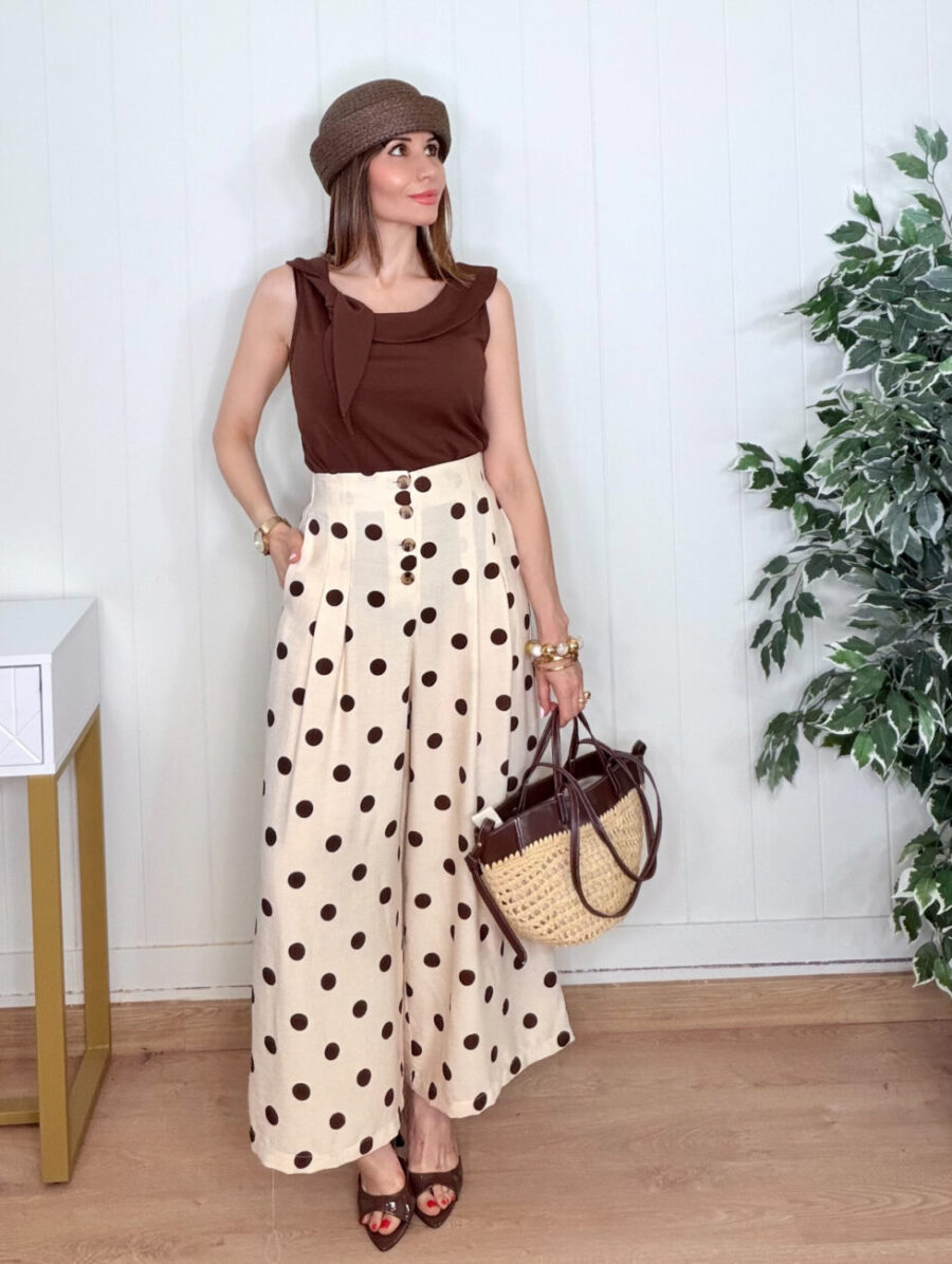 Culotte BOUTON lunares Beige