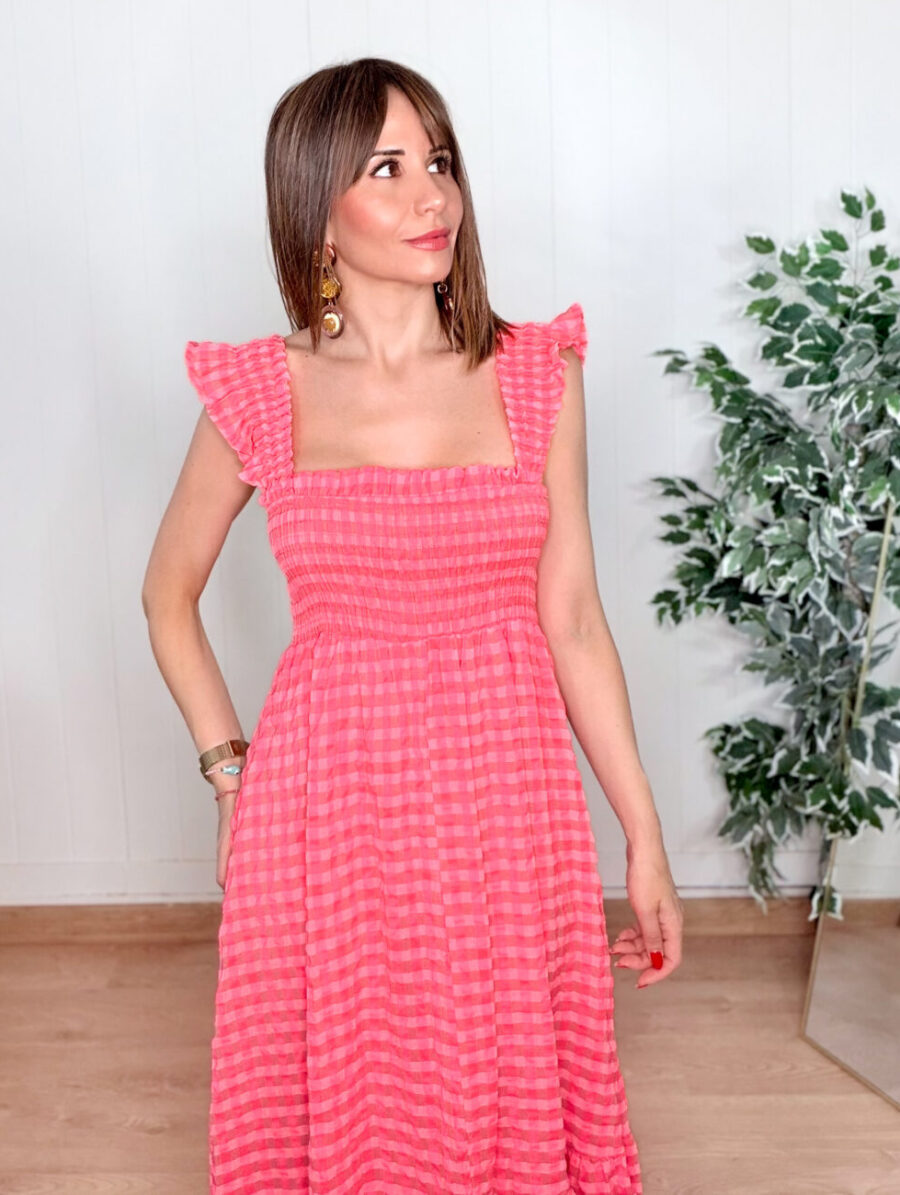 Alternative view of Vestido VICHY FLÚOR Rosa
