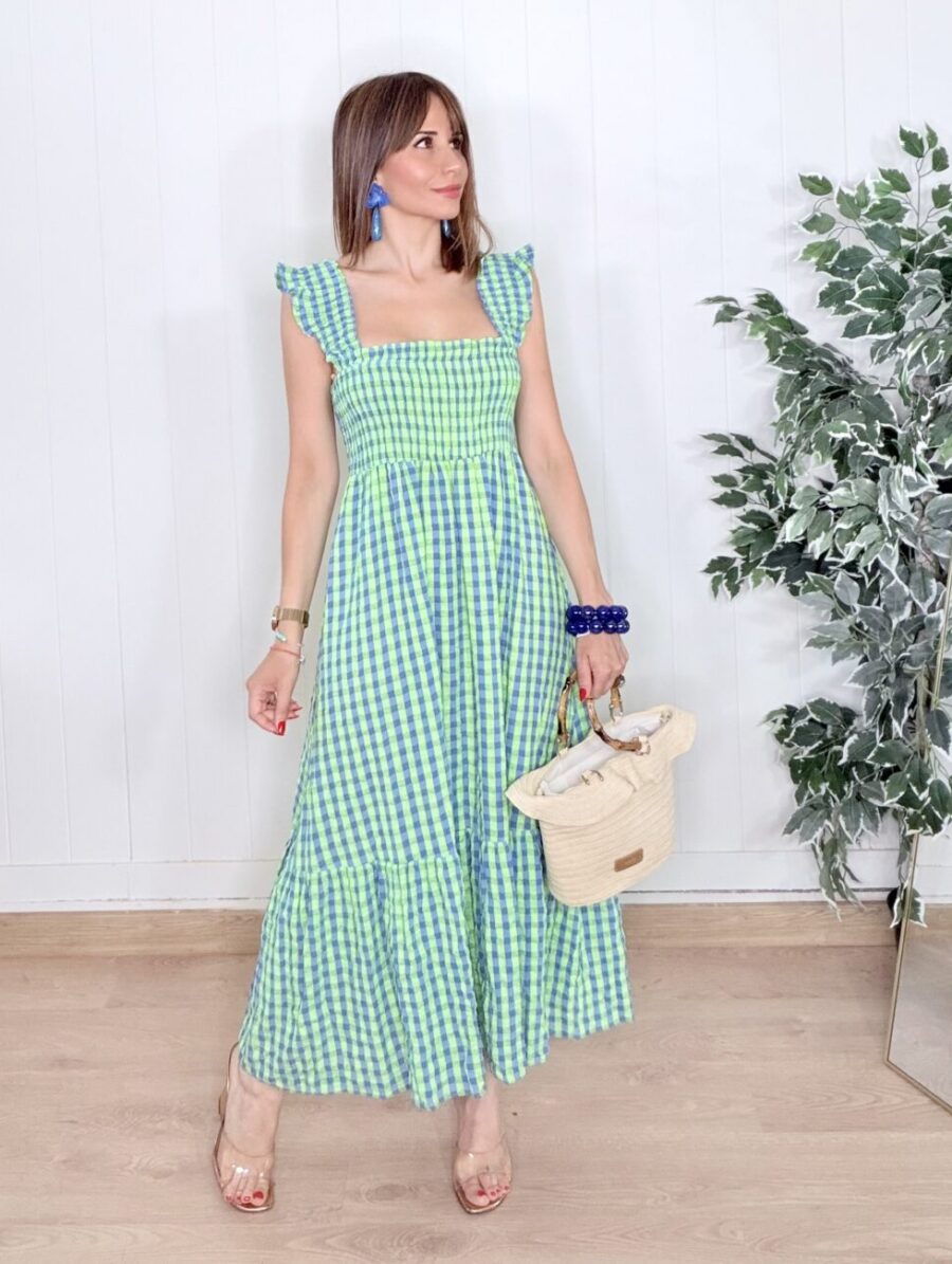 Alternative view of Vestido VICHY FLÚOR Verde&Azul