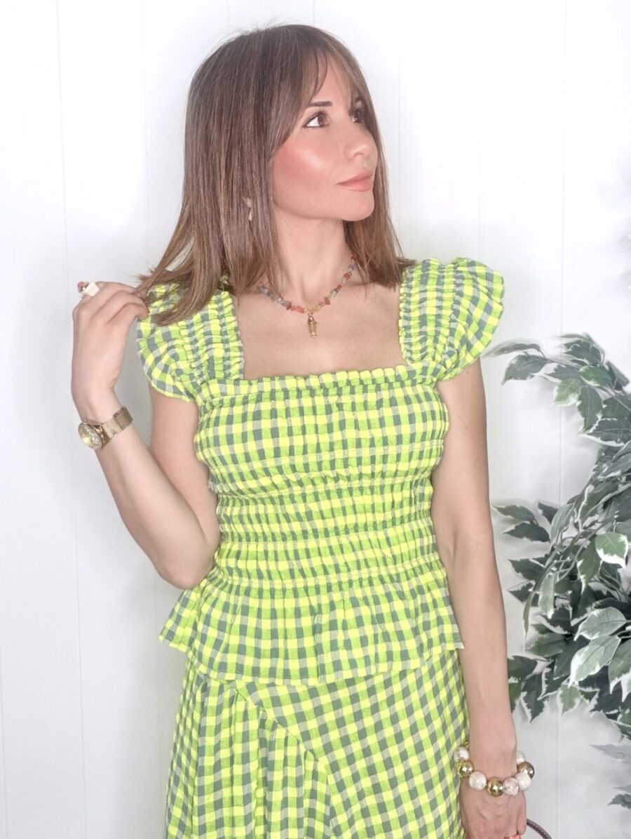 Top POMELO Vichy Fluor