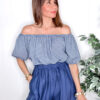 Top HELENA Vichy Azul