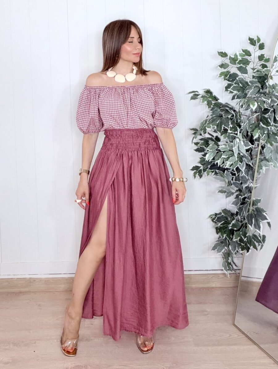 Falda CRETA Rosa Empolvado