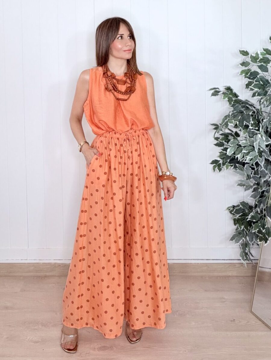 Pantalón PAPAYA Lunares Teja