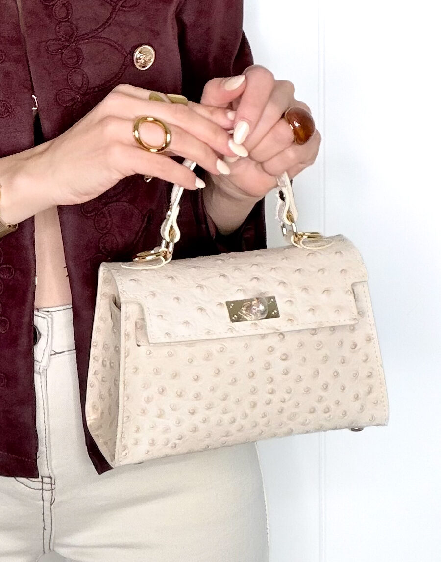 Alternative view of Bolso Piel AVEST Crema