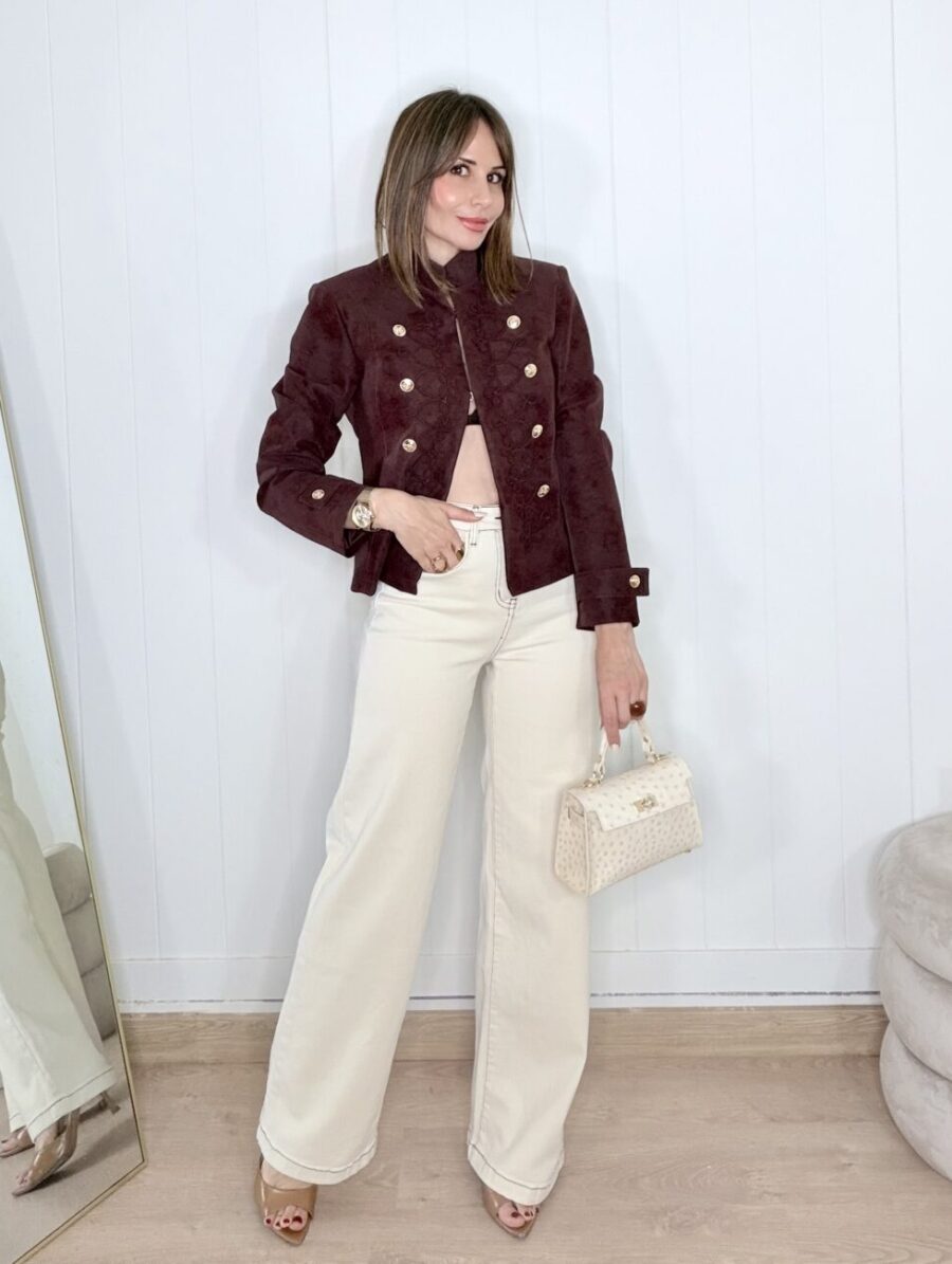 Alternative view of Jeans TINA Pespunte Beige