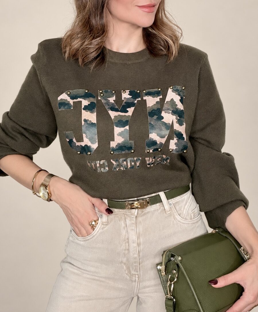 Jersey NYC MILITARY Hombreras Verde