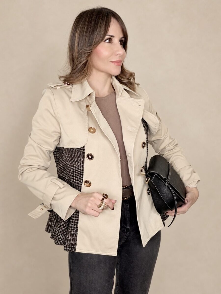Alternative view of Trench Crop PEPLUM Combinada