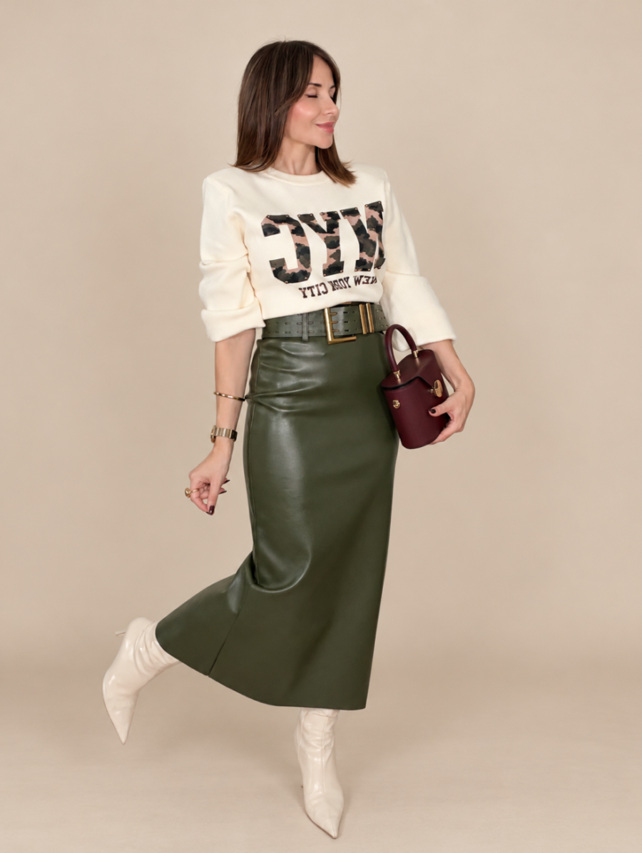 Falda VOGUE Efecto Piel Verde