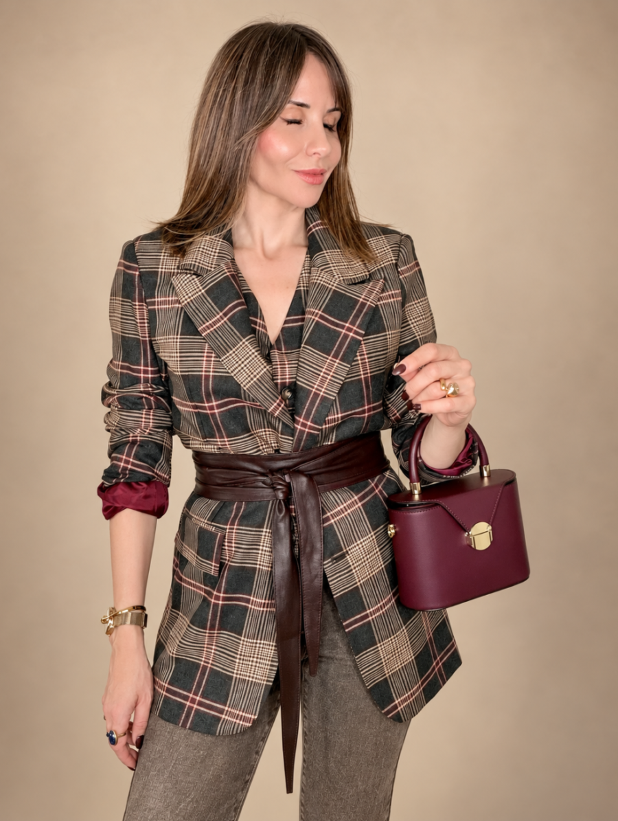 Blazer Cuadros BRIT Allo Allo Burdeos