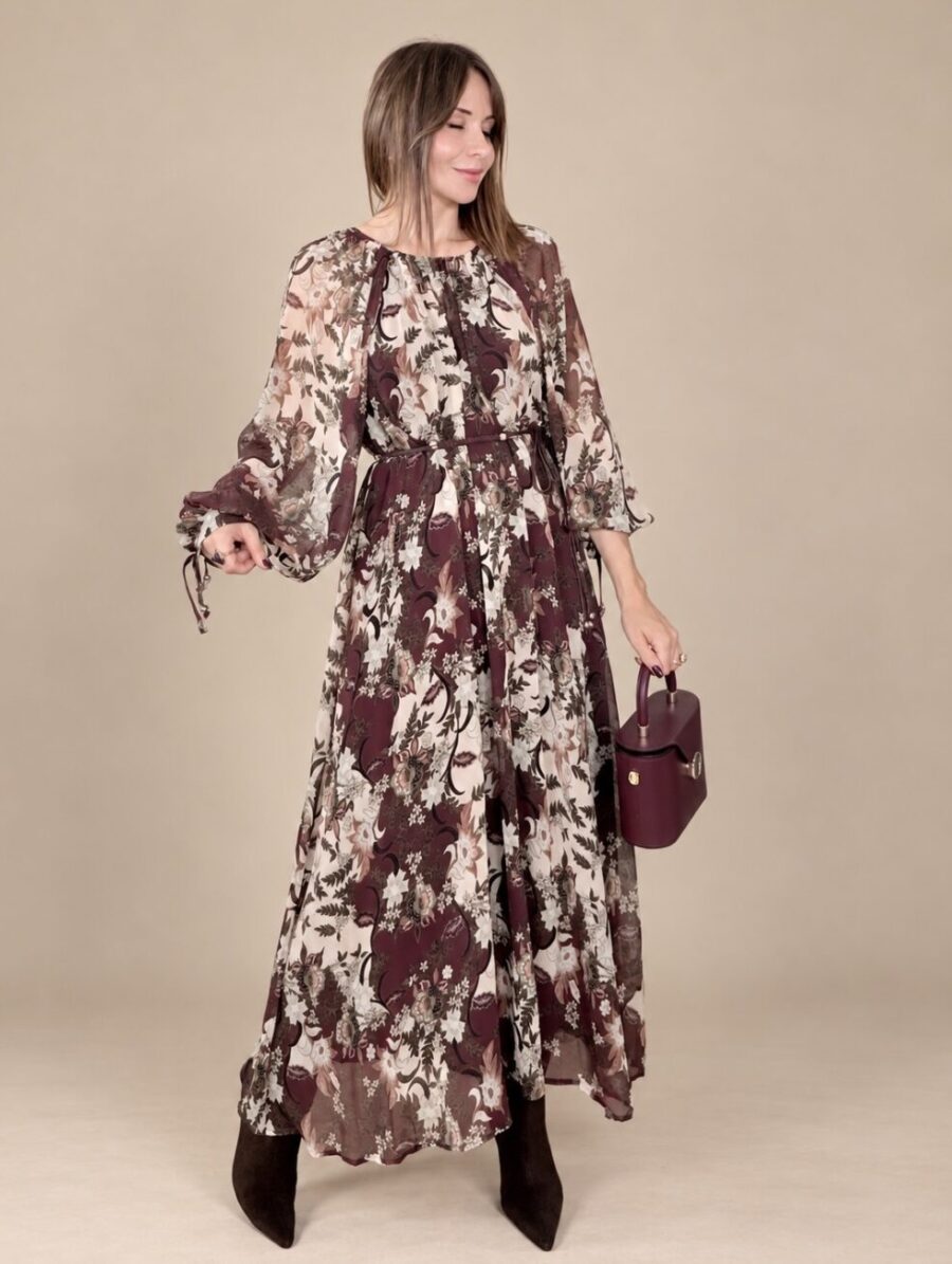 Vestido BOHEM Estampado Burdeos