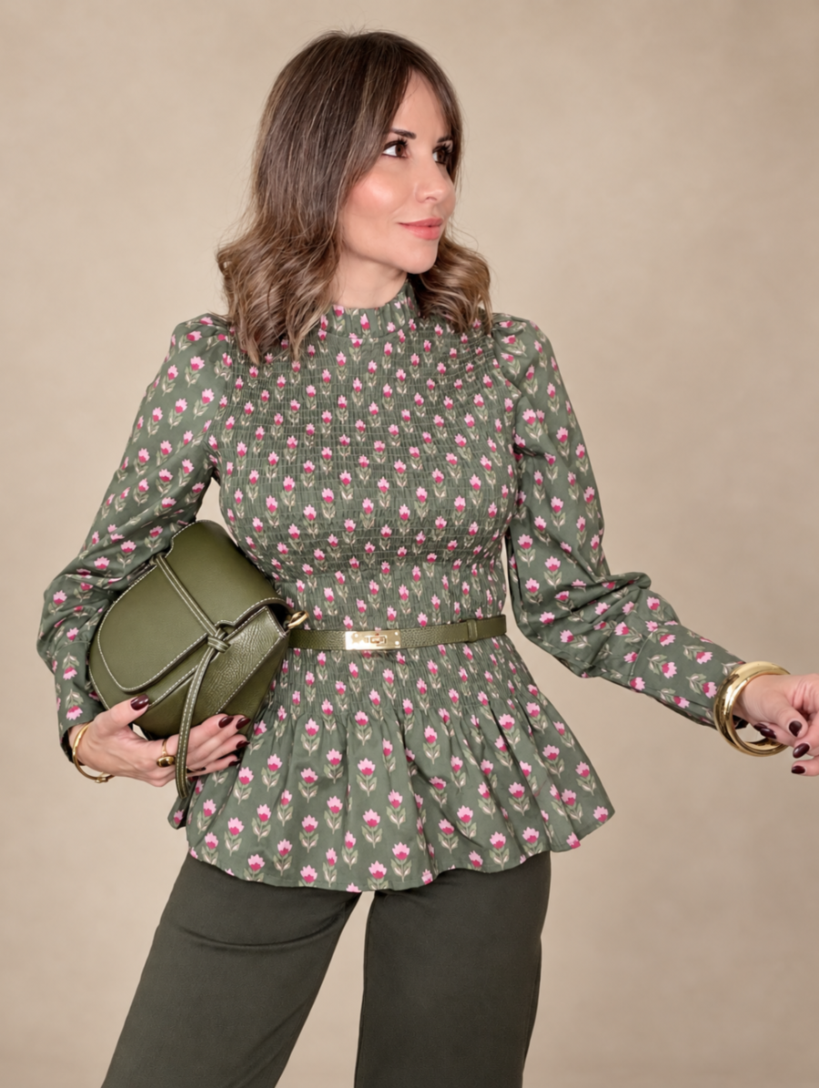 Blusa CENIA Peplum Verde