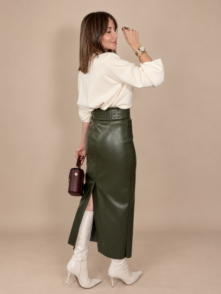 Alternative view of Falda VOGUE Efecto Piel Verde