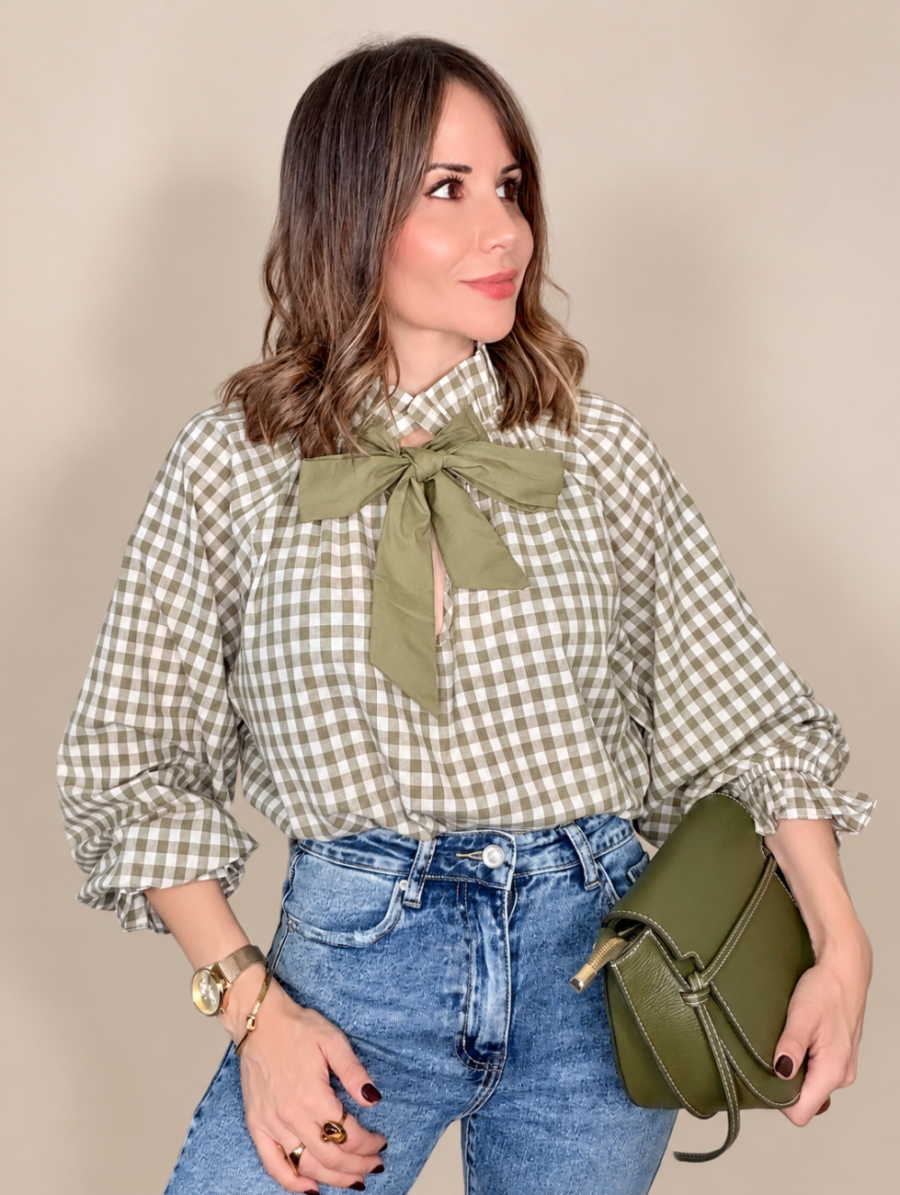 Blusa NIDIA Vichy Oliva