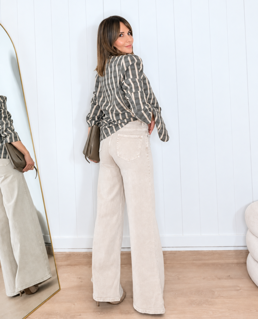 Jeans Palazzo VERSALLES Piedra - Imagen 3