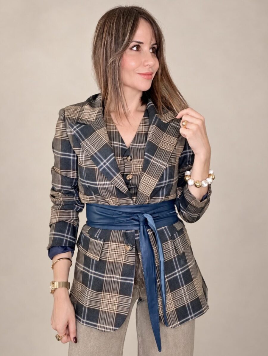 Blazer Cuadros BRIT Allo Allo Azul