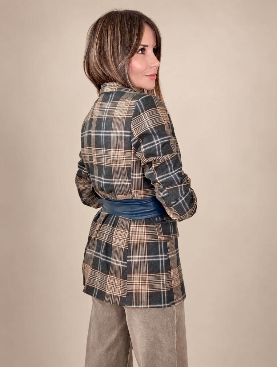 Alternative view of Blazer Cuadros BRIT Allo Allo Azul