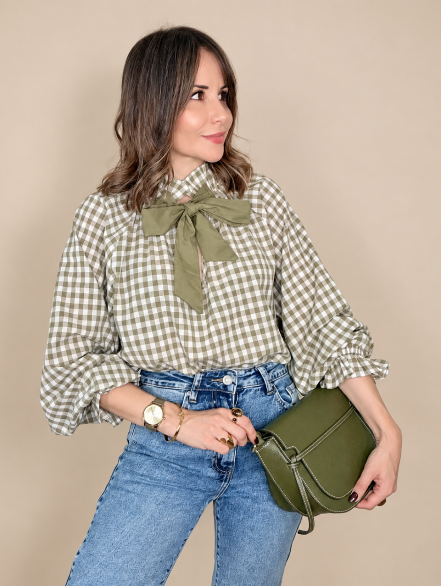 Alternative view of Blusa NIDIA Vichy Oliva