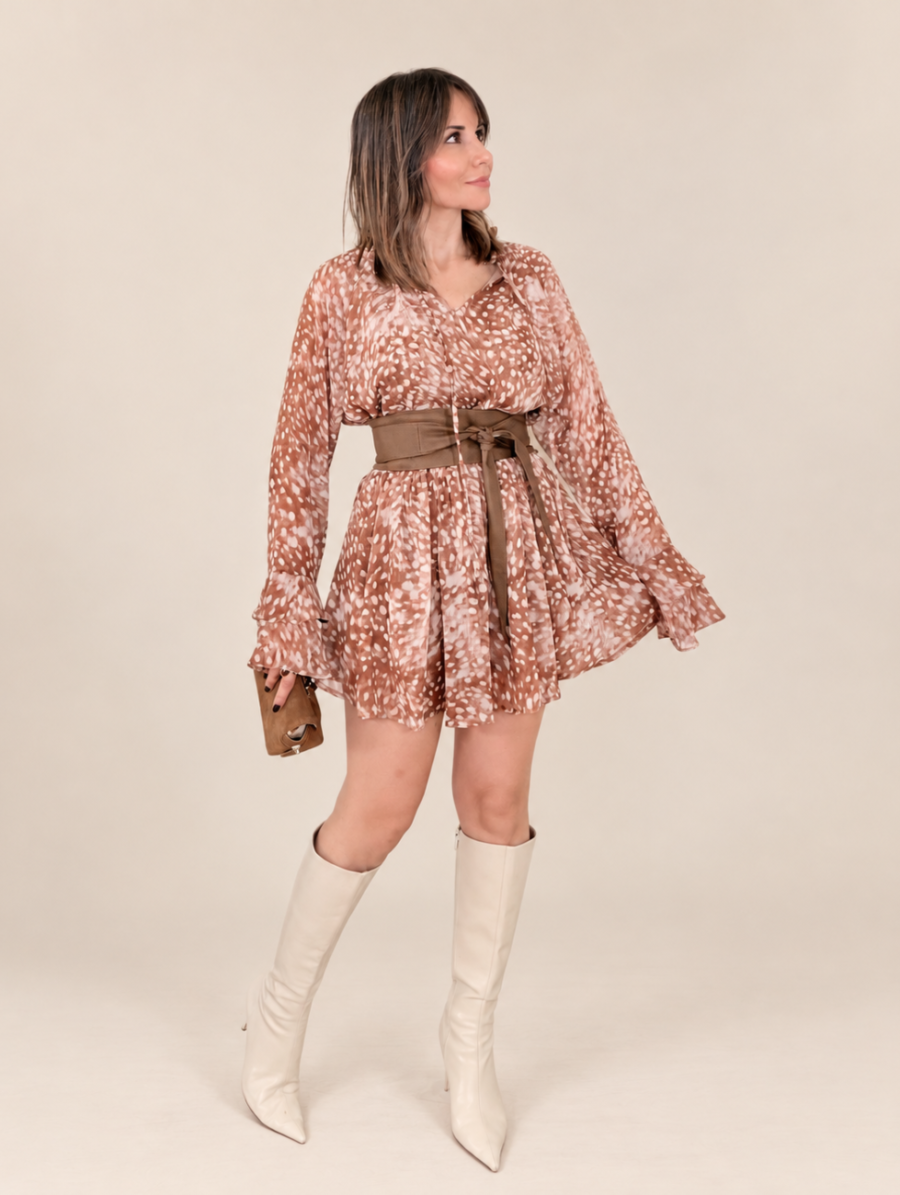 Alternative view of Vestido BAMBI Camel