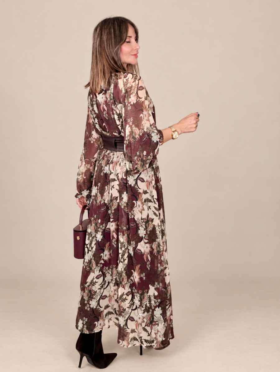 Alternative view of Vestido BOHEM Estampado Burdeos
