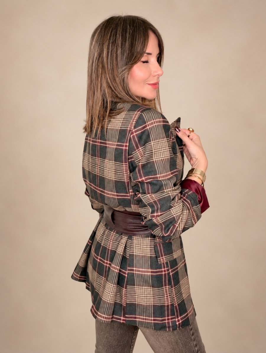 Alternative view of Blazer Cuadros BRIT Allo Allo Burdeos
