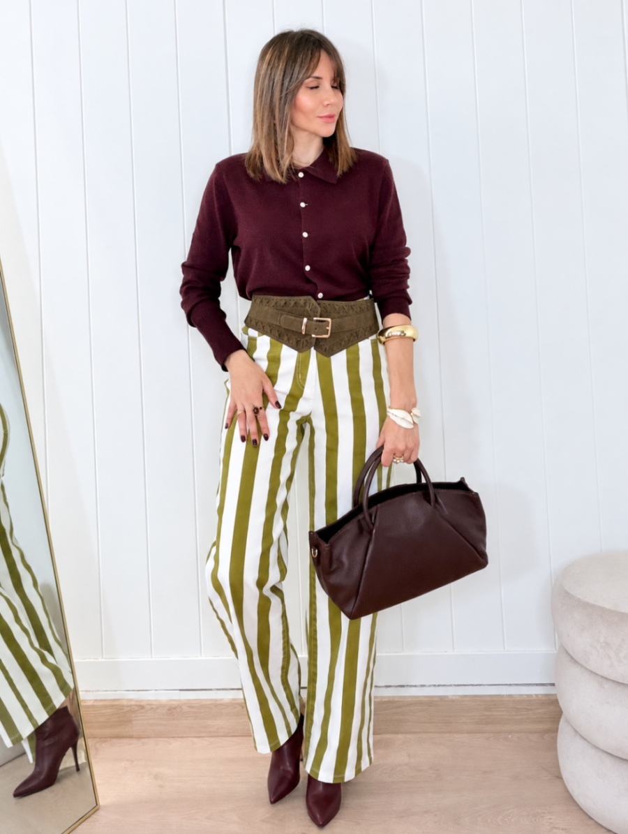 Pantalón SAVIA Rayas Verde