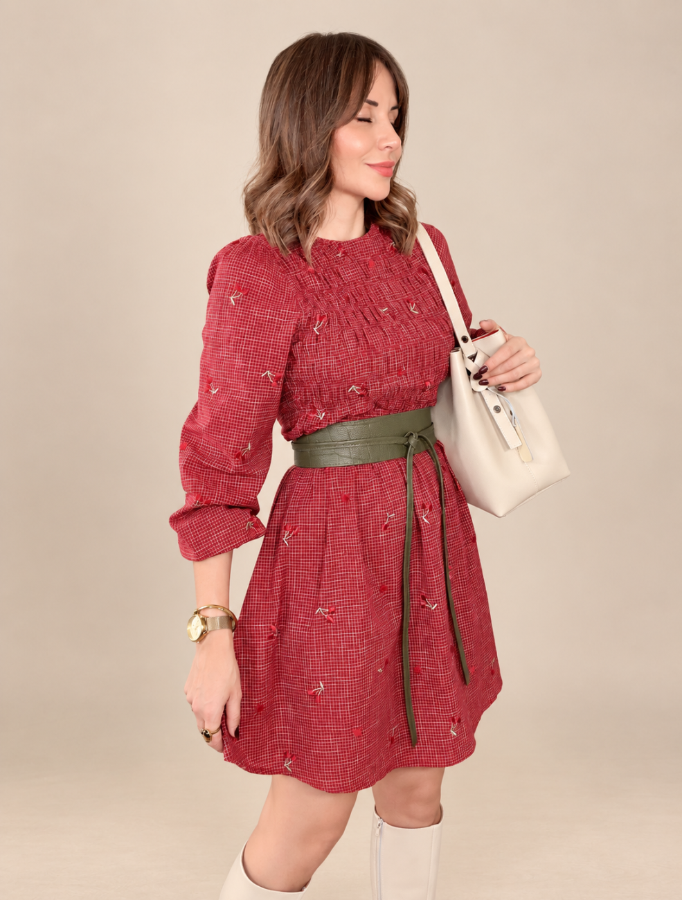 Vestido ALTEA Cereza - Imagen 5