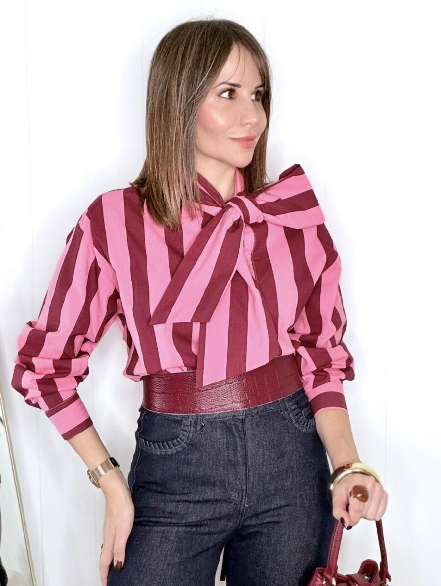 Blusa COLETTE Lazo Burdeos&Rosa