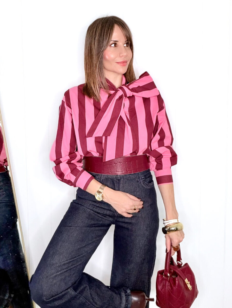 Alternative view of Blusa COLETTE Lazo Burdeos&Rosa