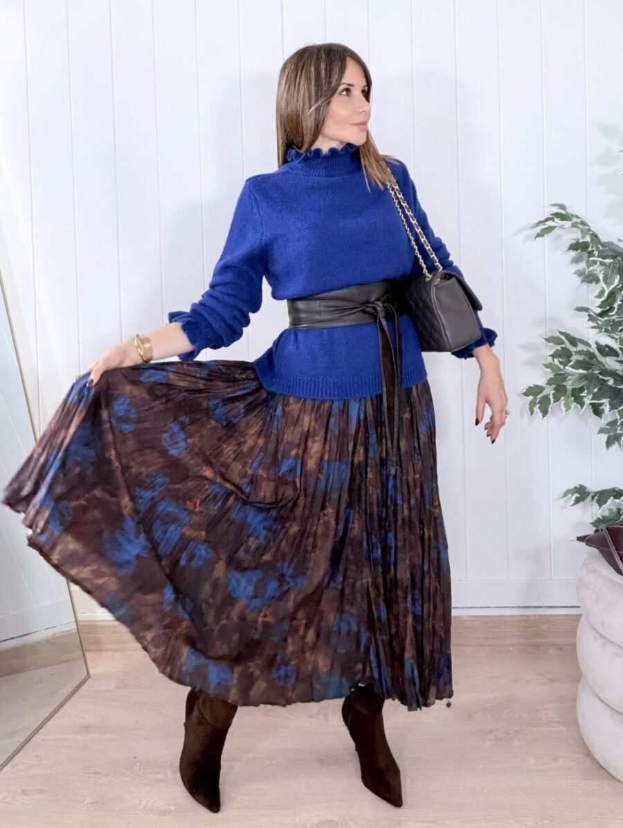 Alternative view of Falda ELBA Azul&Chocolate