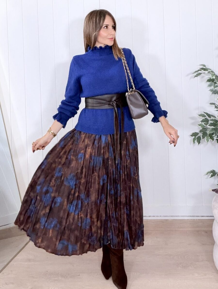 Falda ELBA Azul&Chocolate