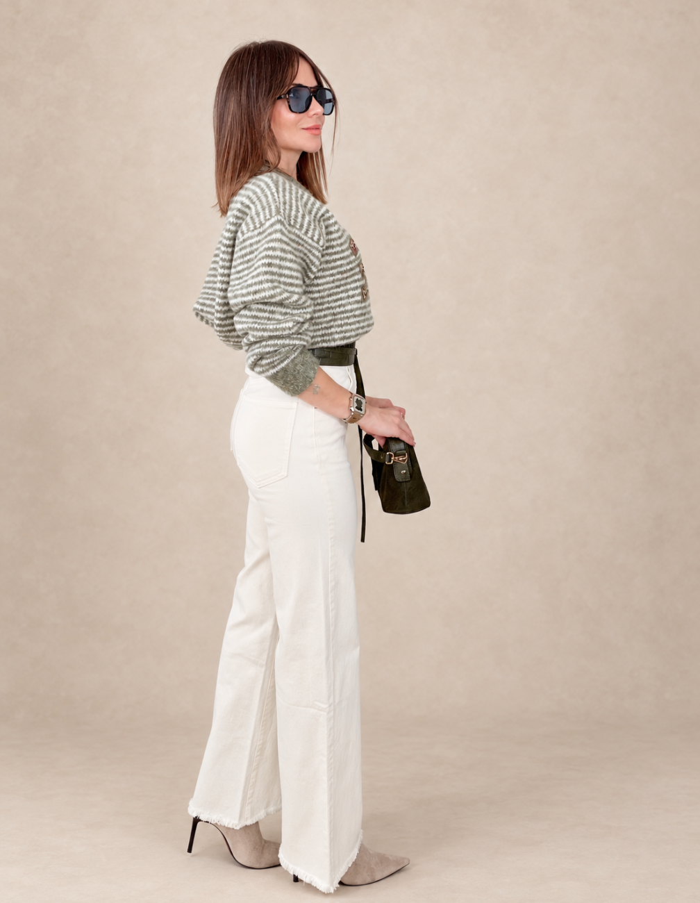 Pantalón ADORE Desflecado Beige Claro - Imagen 2