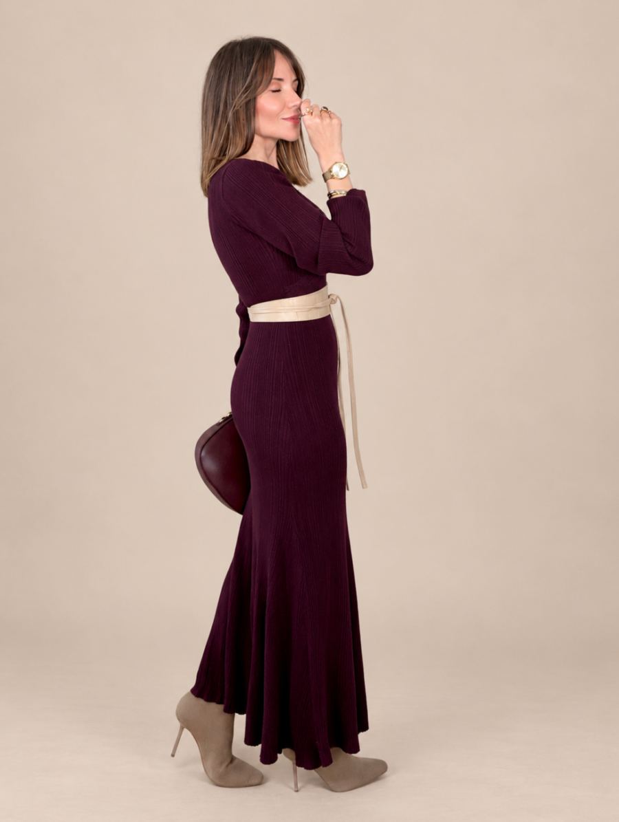 Alternative view of Vestido Punto MARIETTA Burdeos