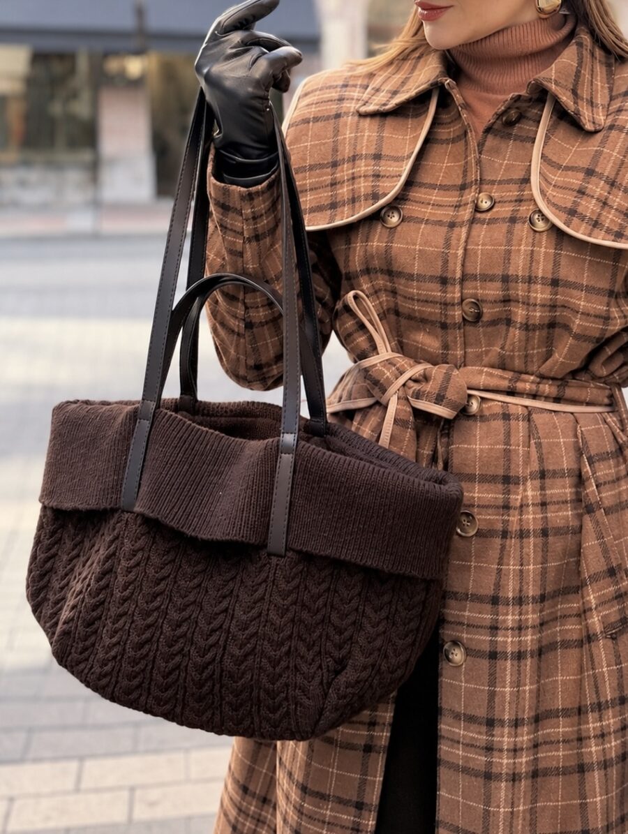 Alternative view of Shopper BERGEN Trenzado Chocolate
