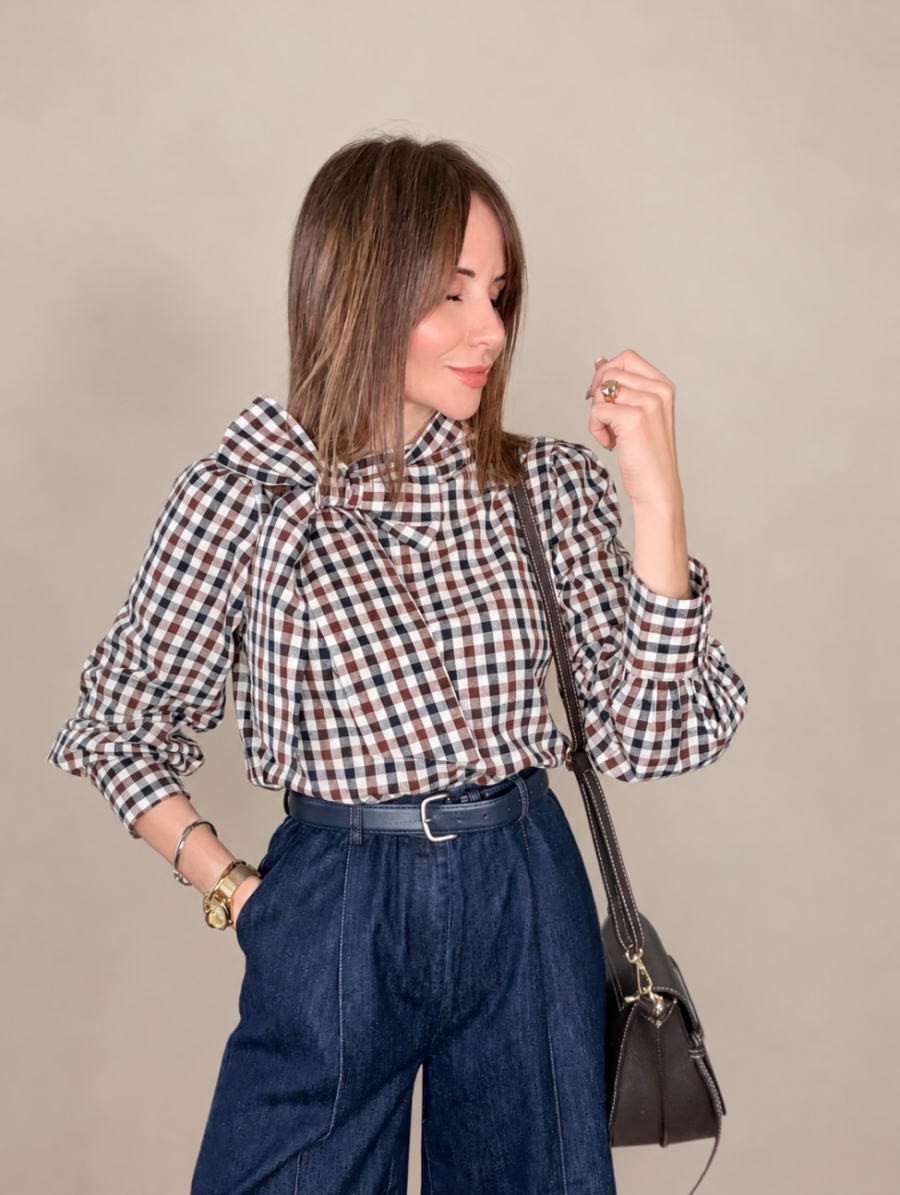 Alternative view of Blusa VICHY Lazada Chocolate&Marino