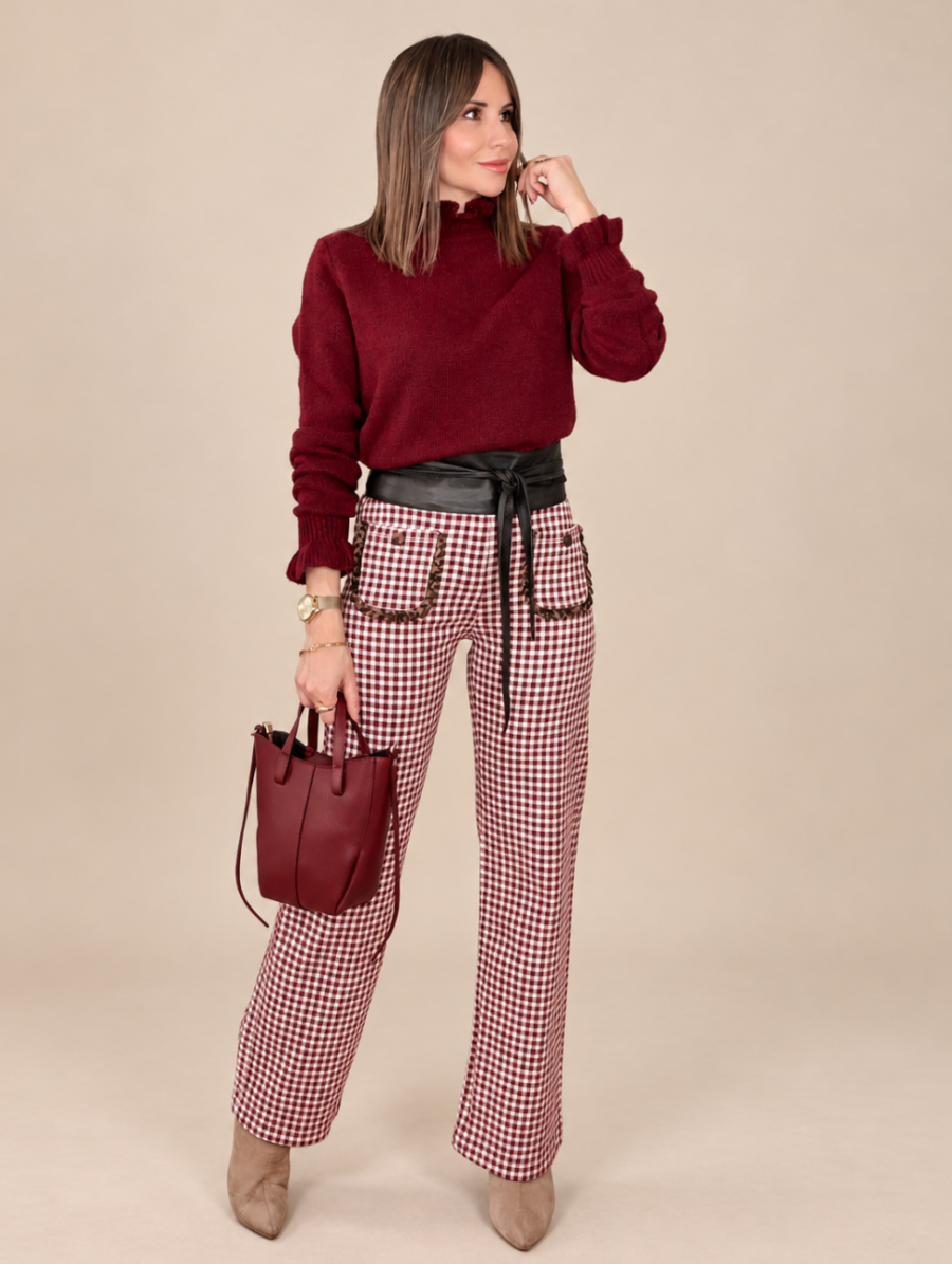 Pantalón VICHY WILD Burdeos