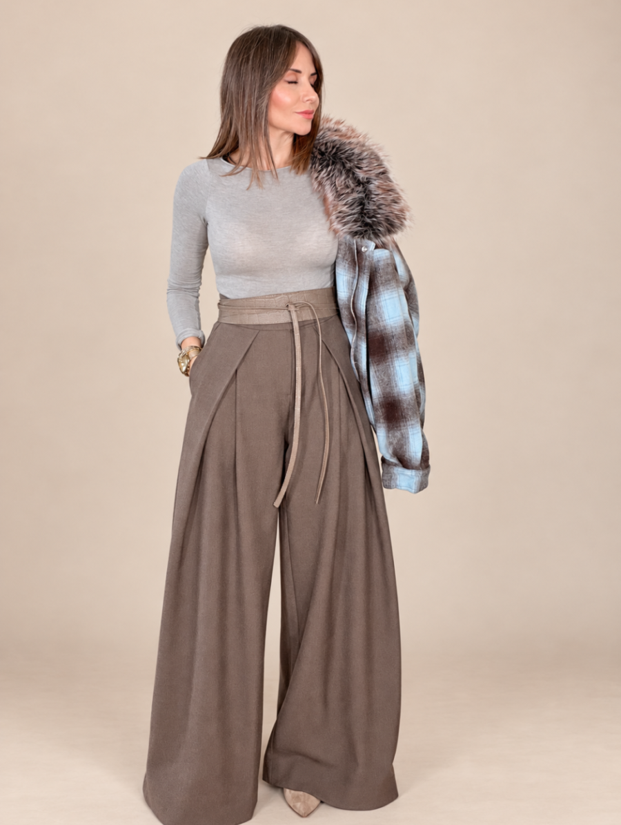 Pantalón Palazzo ROMA Taupe