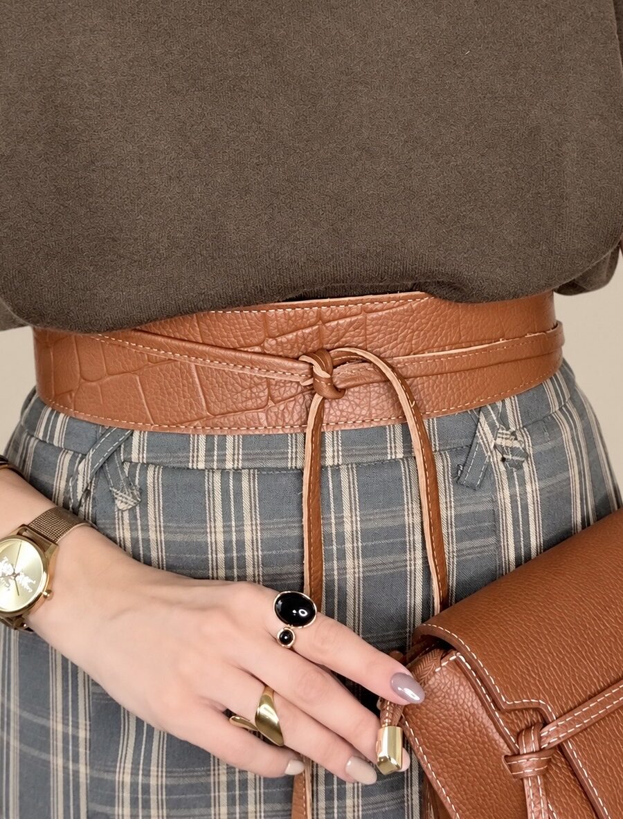 Fajín Piel Labrado Camel