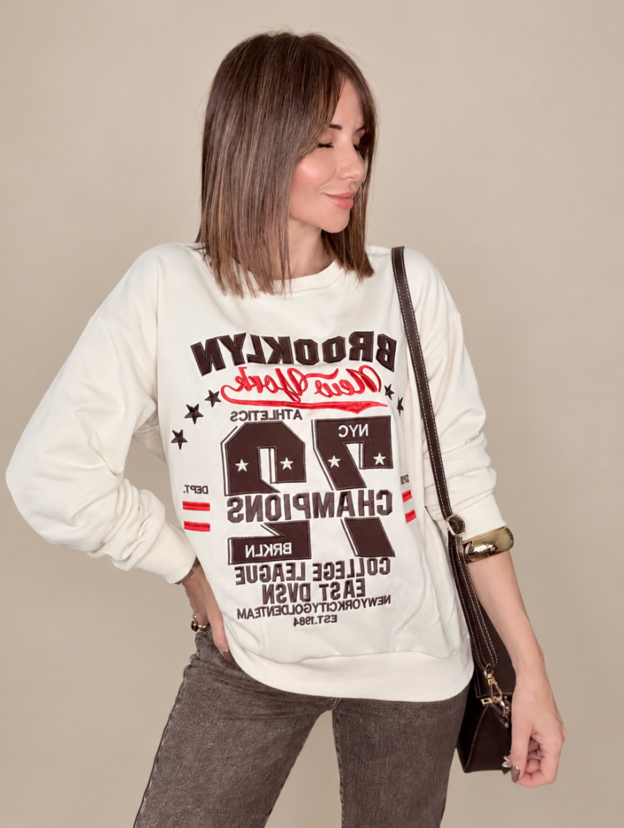 Sudadera BROOKLYN Crema