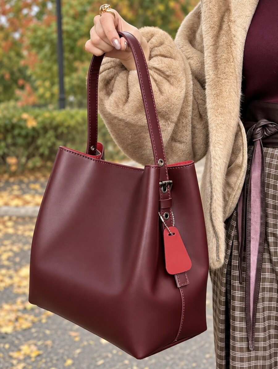 Bolso EMA Piel Burdeos