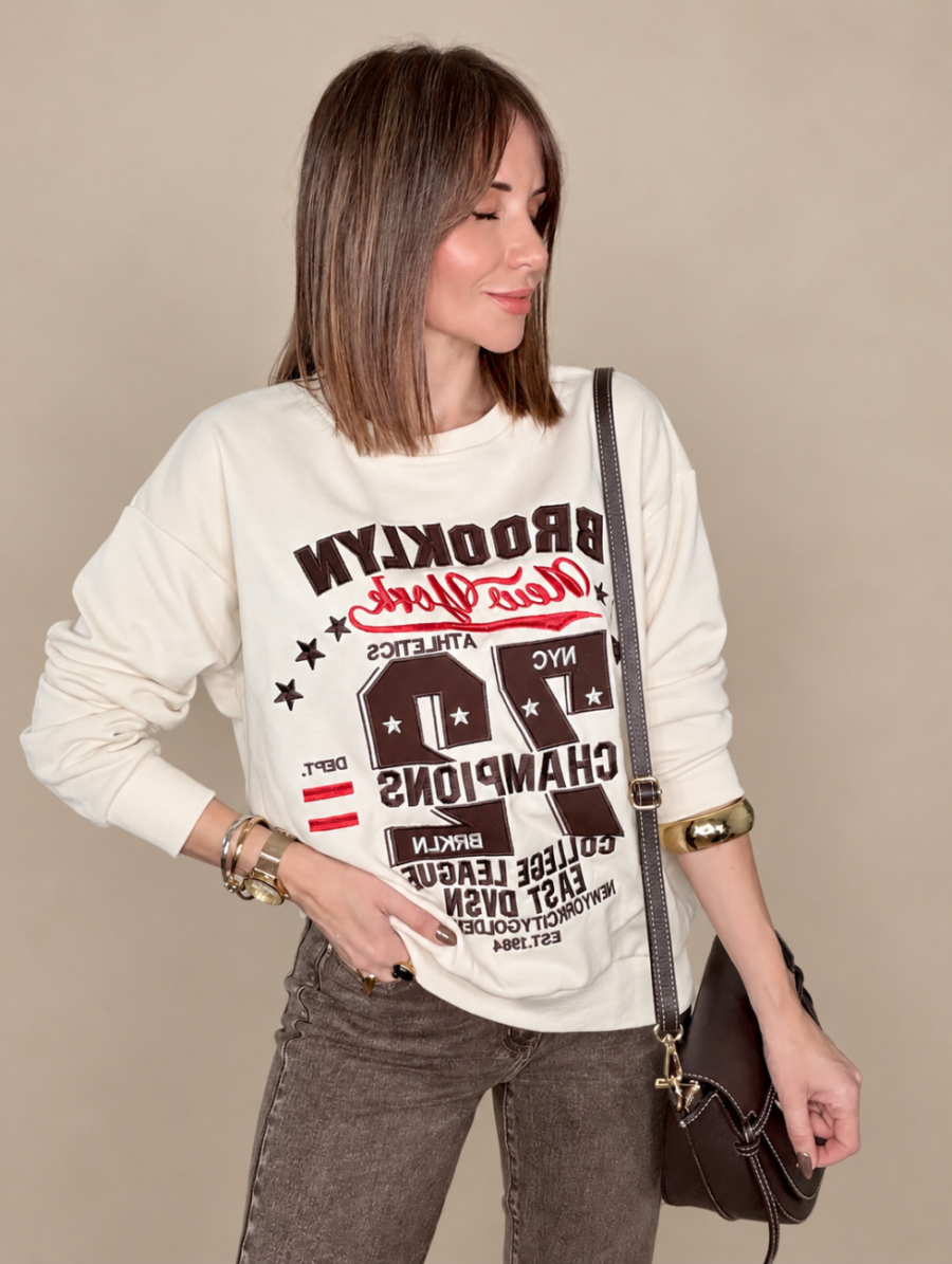 Alternative view of Sudadera BROOKLYN Crema
