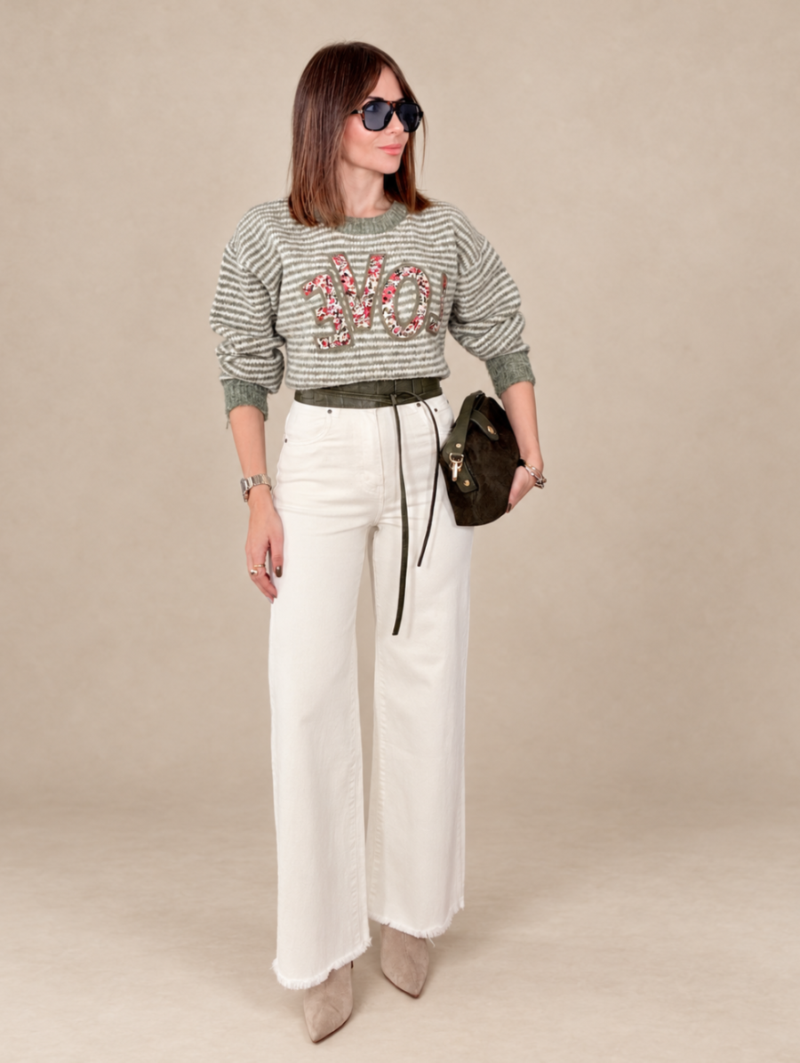 Pantalón ADORE Desflecado Beige Claro