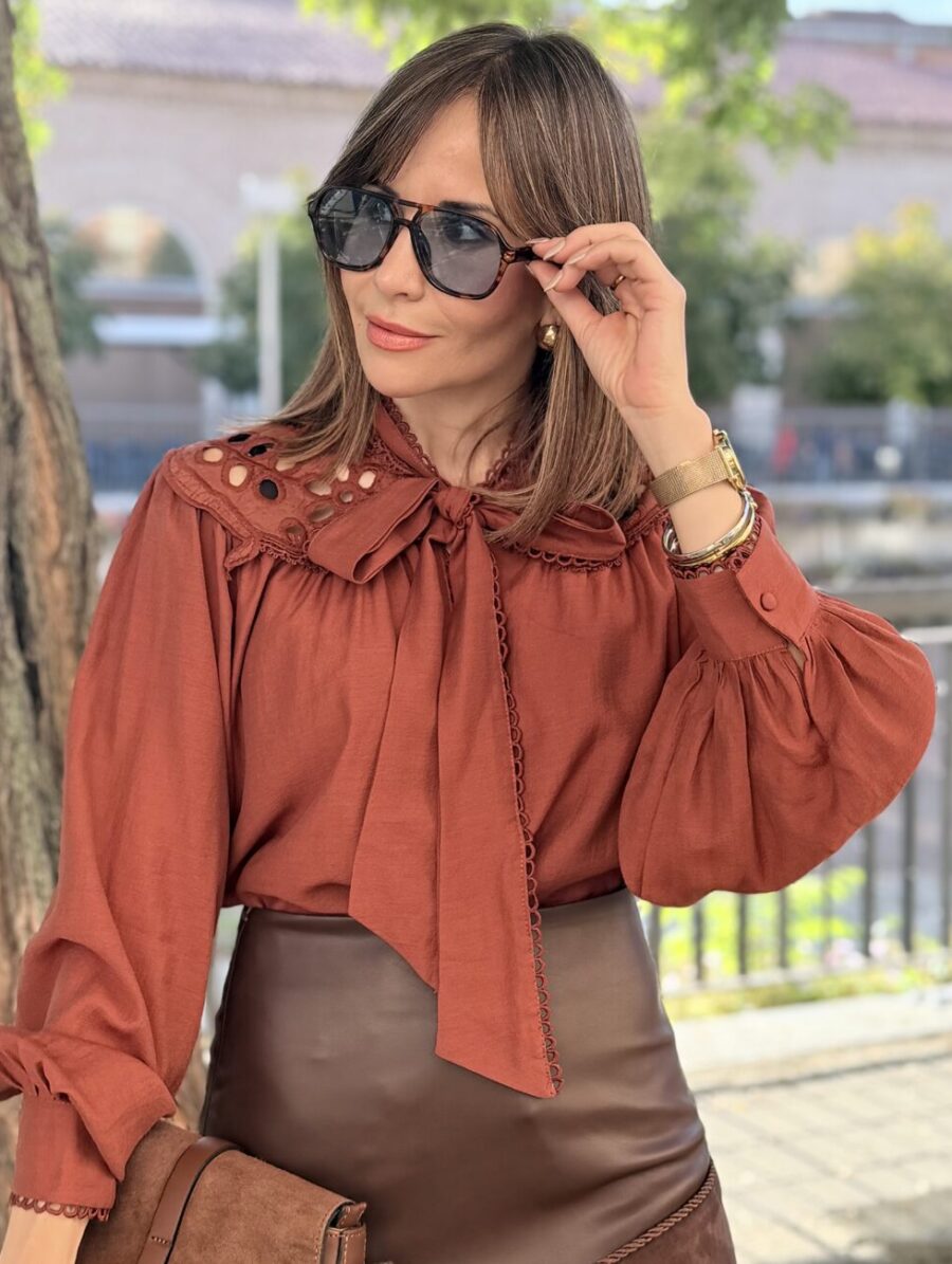 Alternative view of Blusa ZELIE Terracota