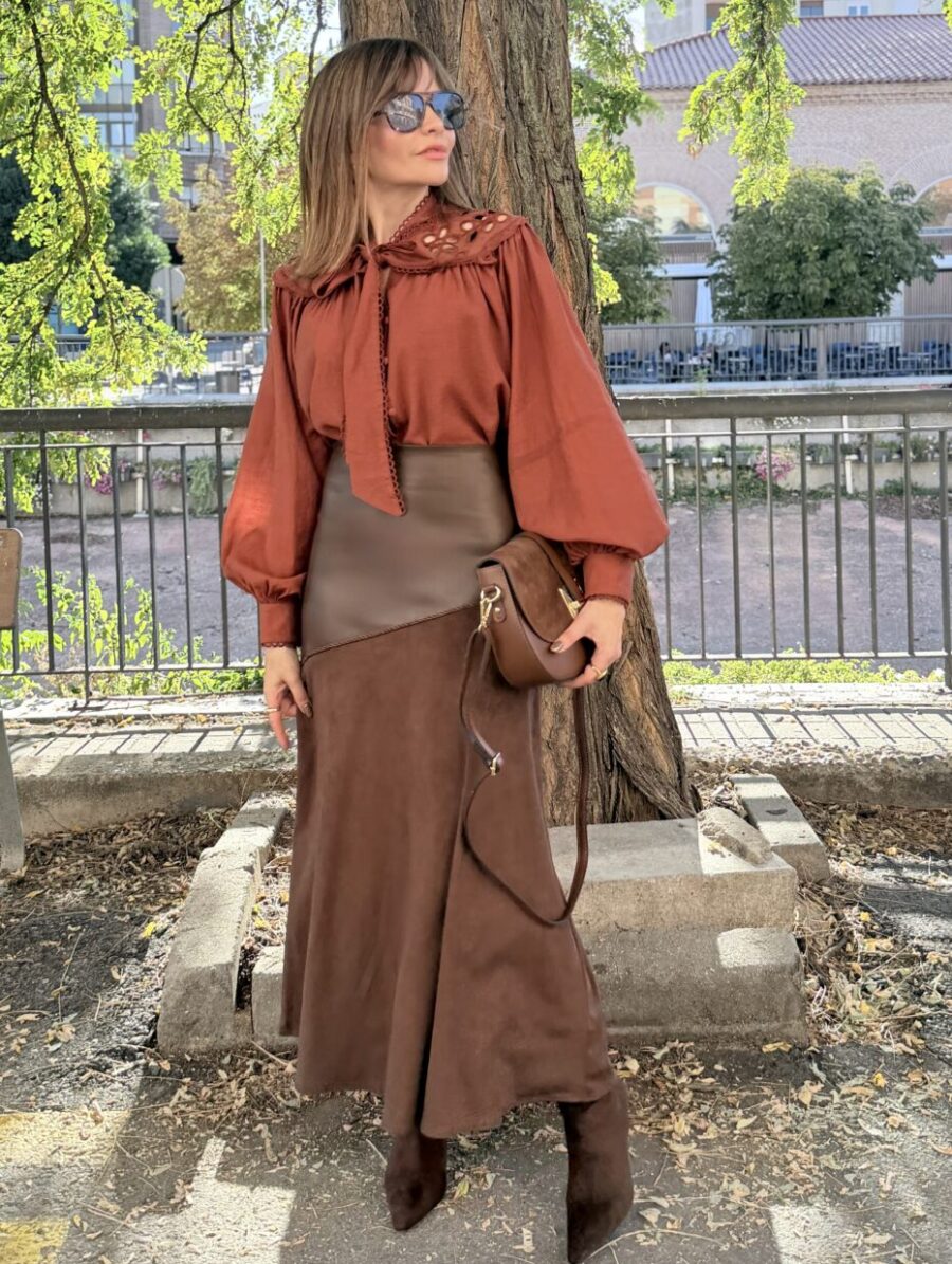 Falda MILAN Bimaterial Chocolate